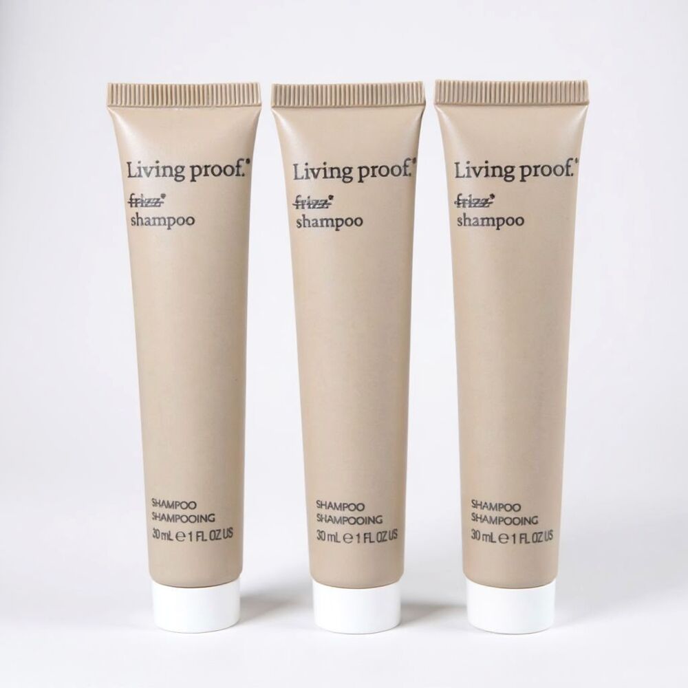 3x Living Proof No Frizz Shampoo 30 ml / 1 fl oz Travel Mini Set Anti-Humidity